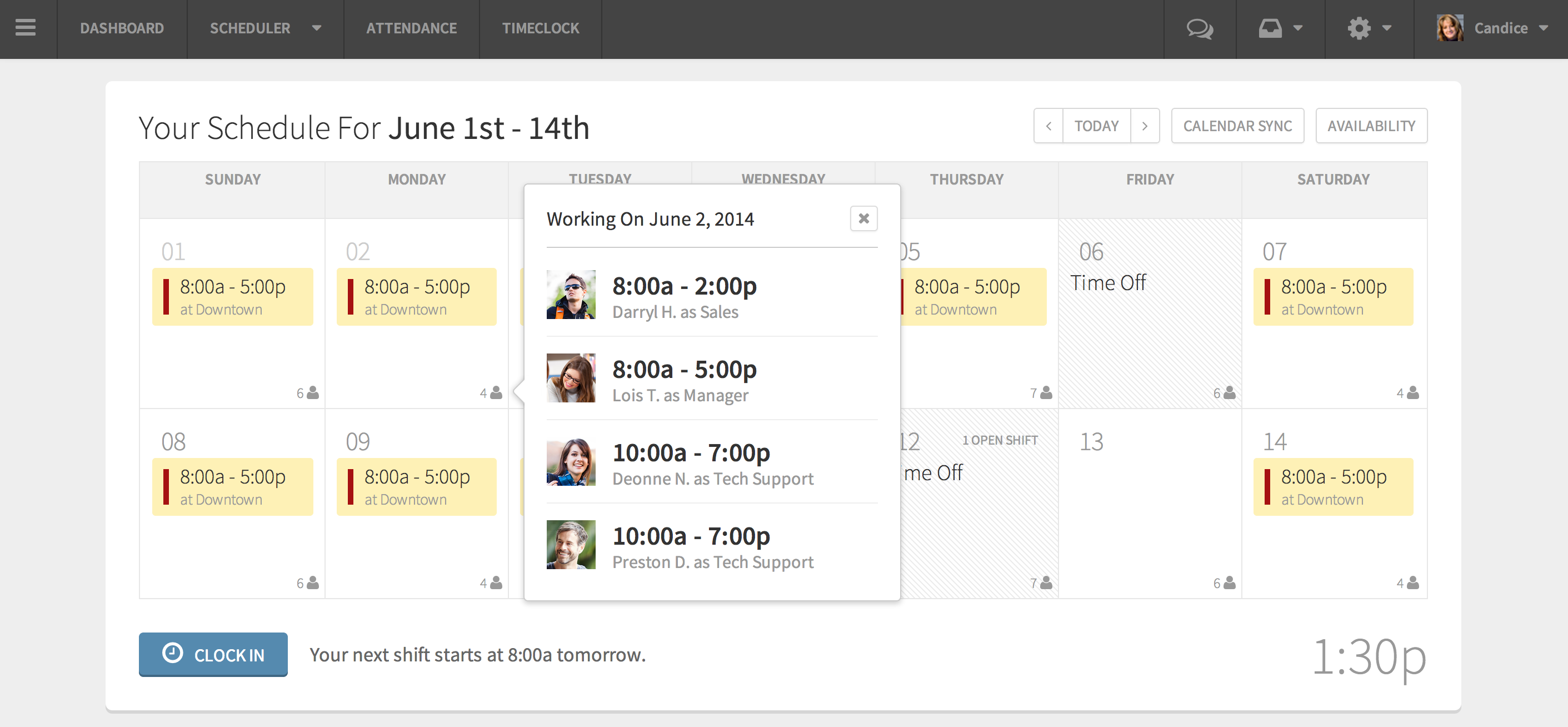 Employee Scheduling Software Screenshot - When I Work - See who's working with you
