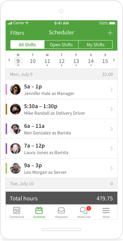 hotel front desk shift scheduler