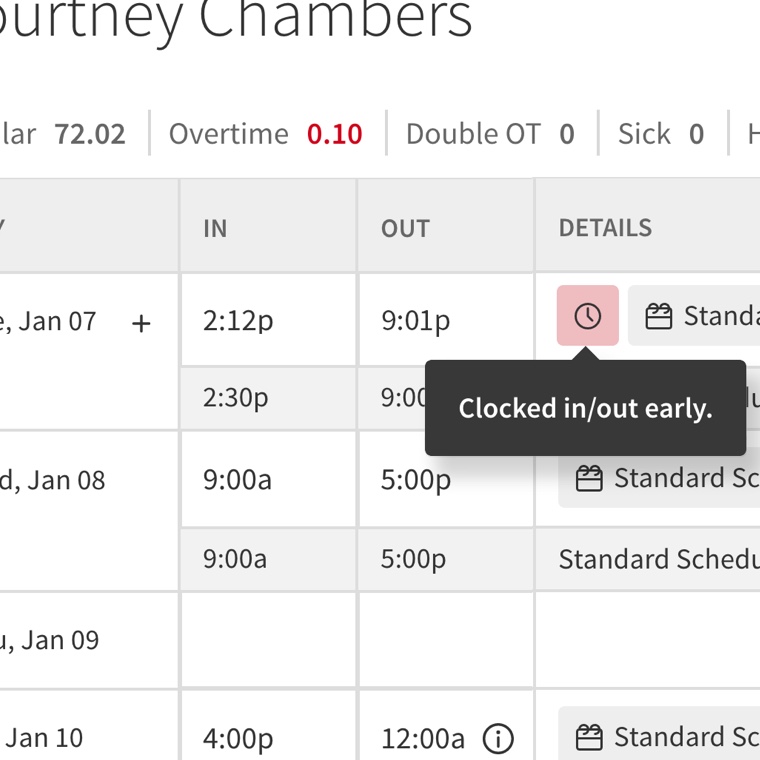 google time clock for employees