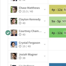 checkmark by employee who saw schedule