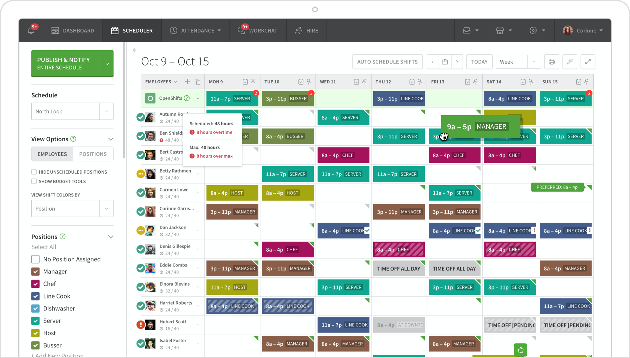 google work schedule maker