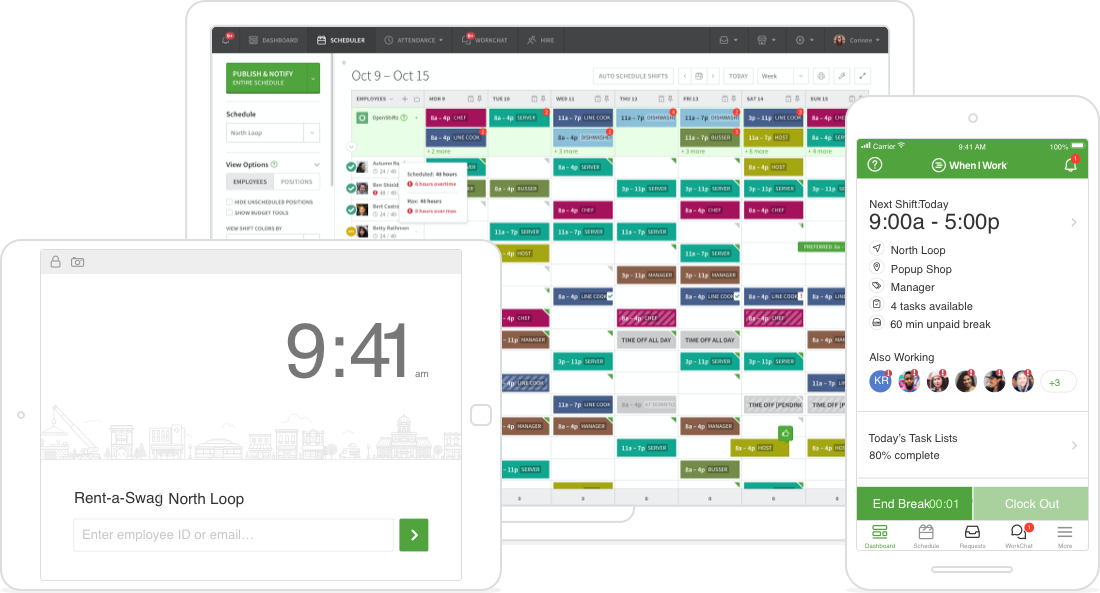 Time Clock punch in on any device